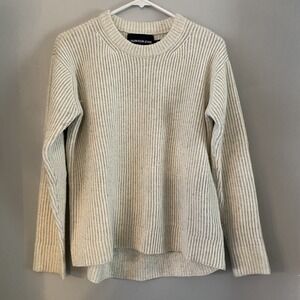 Calvin Klein Jeans Knit Cream Beige Stripped‎ Sweater Size Medium M